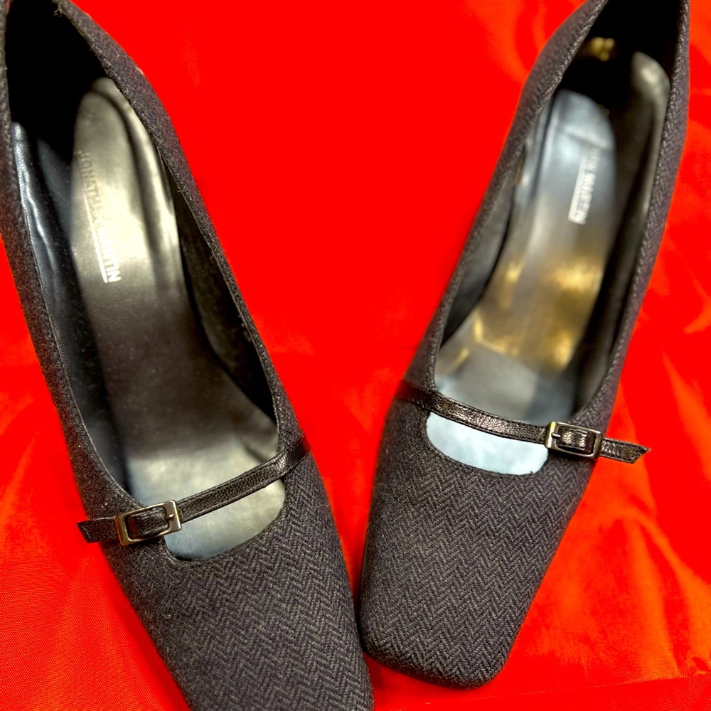 Mary Jane Herringbone pattern shoe.
